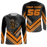 Maxcorners Motocross Racing Jersey Orange Custom Dirt Bike Motorcycle Shirt For Kid Men Women MT2709