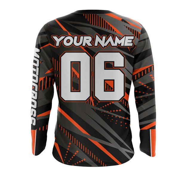 Maxcorners Orange Motocross Racing Jersey Kid Women Men Upf30+ Youth Dirt Bike Off-Road Shirt MT2809