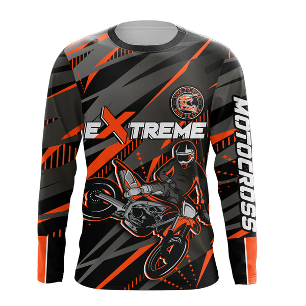 Maxcorners Orange Motocross Racing Jersey Kid Women Men Upf30+ Youth Dirt Bike Off-Road Shirt MT2809