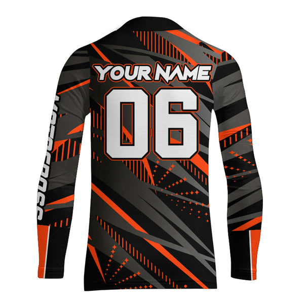 Maxcorners Orange Motocross Racing Jersey Kid Women Men Upf30+ Youth Dirt Bike Off-Road Shirt MT2809