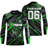 Maxcorners Green Motocross Racing Jersey Kid Women Men Upf30+ Youth Dirt Bike Off-Road Shirt MT2809