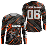 Maxcorners Orange Motocross Racing Jersey Kid Women Men Upf30+ Youth Dirt Bike Off-Road Shirt MT2809
