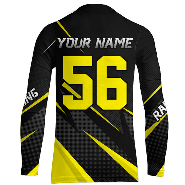 Maxcorners Motocross Racing Jersey Yellow Men Kid Upf30+ Dirt Bike Shirt Off-Road Racing Jersey XM248 MT2809