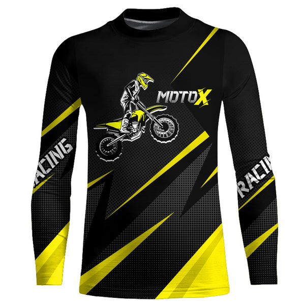 Maxcorners Motocross Racing Jersey Yellow Men Kid Upf30+ Dirt Bike Shirt Off-Road Racing Jersey XM248 MT2809