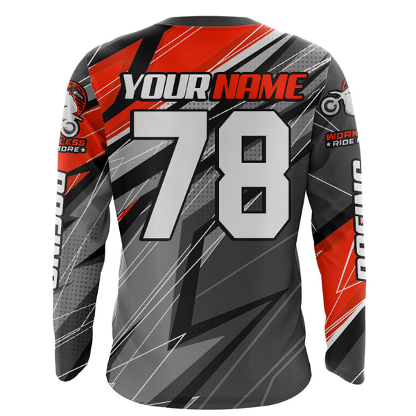 Maxcorners Red Motocross Racing Jersey Kid Women Men Dirt Bike Shirt Upf30+ Off-Road Riding Shirt XM249 MT2809