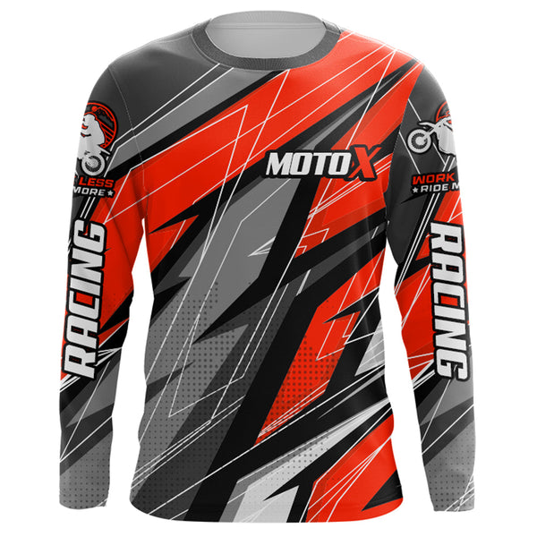 Maxcorners Red Motocross Racing Jersey Kid Women Men Dirt Bike Shirt Upf30+ Off-Road Riding Shirt XM249 MT2809
