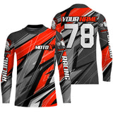 Maxcorners Red Motocross Racing Jersey Kid Women Men Dirt Bike Shirt Upf30+ Off-Road Riding Shirt XM249 MT2809
