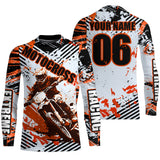 Maxcorners Orange Motocross Racing Jersey Men Kid MX Custom UV Protective Dirt Bike Off-road Shirt MT2809