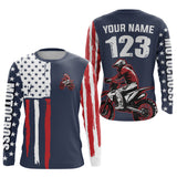Maxcorners American Flag Motocross Jersey Custom for Kid Men Women Patriotic Dirt Bike Shirt LM2809
