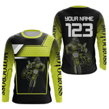 Maxcorners Lime Green Motocross Jersey Men Kid Women Custom Racing Dirt Bike Racing Shirt  LM2809