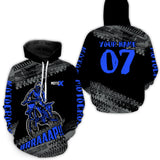Maxcorners Blue Motocross Hoodie Jersey Men Women Motorcycle Hoodie Dirt Bike Hoodie Zip LM2809