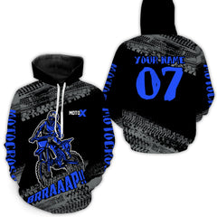 Maxcorners Blue Motocross Hoodie Jersey Men Women Motorcycle Hoodie Dirt Bike Hoodie Zip LM2809