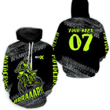Maxcorners Lime Green Motocross Hoodie Jersey Men Women Motorcycle Hoodie Dirt Bike Hoodie Zip  LM2809