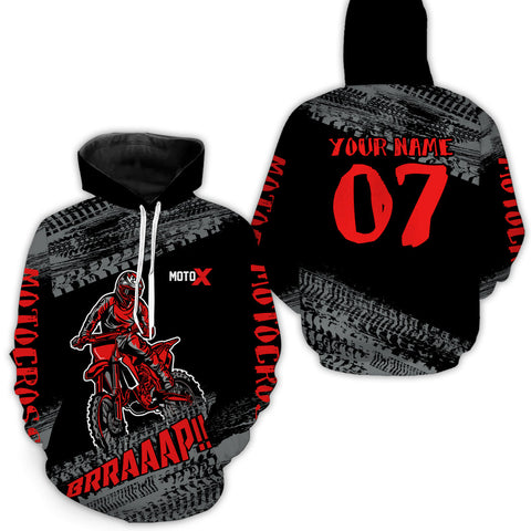 Maxcorners Red Motocross Hoodie Jersey Men Women Motorcycle Hoodie Dirt Bike Hoodie Zip LM2809