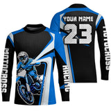 Maxcorners Custom Motocross Jersey Blue Dirt Bike Shirt For Kid Women Men Off-road Shirt MT2709