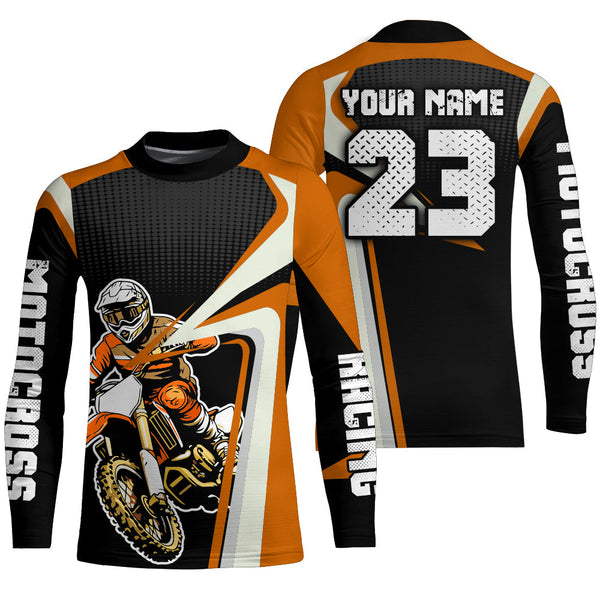Maxcorners Custom Motocross Jersey Orange Dirt Bike Shirt For Kid Women Men Off-road Shirt MT2709