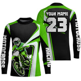 Maxcorners Custom Motocross Jersey Green Dirt Bike Shirt For Kid Women Men Off-road Shirt MT2709