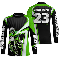Maxcorners Custom Motocross Jersey Green Dirt Bike Shirt For Kid Women Men Off-road Shirt MT2709