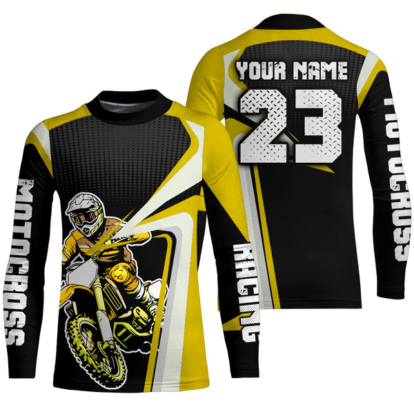 Maxcorners Custom Motocross Jersey Yellow Dirt Bike Shirt For Kid Women Men Off-road Shirt MT2709
