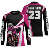 Maxcorners Custom Motocross Jersey Pink Dirt Bike Shirt For Kid Women Men Off-road Shirt MT2709