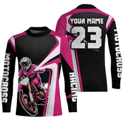 Maxcorners Custom Motocross Jersey Pink Dirt Bike Shirt For Kid Women Men Off-road Shirt MT2709