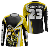 Maxcorners Custom Motocross Jersey Yellow Dirt Bike Shirt For Kid Women Men Off-road Shirt MT2709