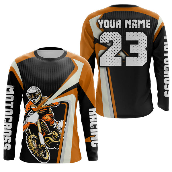 Maxcorners Custom Motocross Jersey Orange Dirt Bike Shirt For Kid Women Men Off-road Shirt MT2709