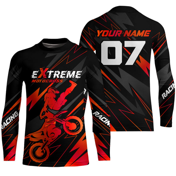 Maxcorners Red Motocross Racing Jersey Custom Dirt Bike Shirt Kid Women Men Motorcycle Shirt MT2709