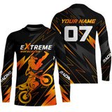 Maxcorners Orange Motocross Racing Jersey Custom Dirt Bike Shirt Kid Women Men Motorcycle Shirt MT2709