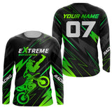 Maxcorners Green Motocross Racing Jersey Custom Dirt Bike Shirt Kid Women Men Motorcycle Shirt MT2709
