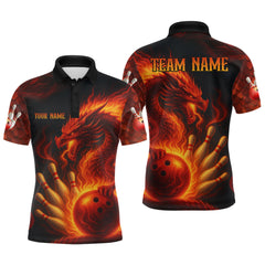 Maxcorners Dragon Bowling Shirts Women Men Team Custom Flame Bowling Jerseys for Bowlers MT0708