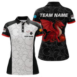 Maxcorners Custom Red Dragon Bowling Shirts for Men Women Team Bowling Polo & Quarter Zip