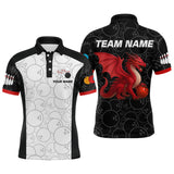 Maxcorners Custom Red Dragon Bowling Shirts for Men Women Team Bowling Polo & Quarter Zip