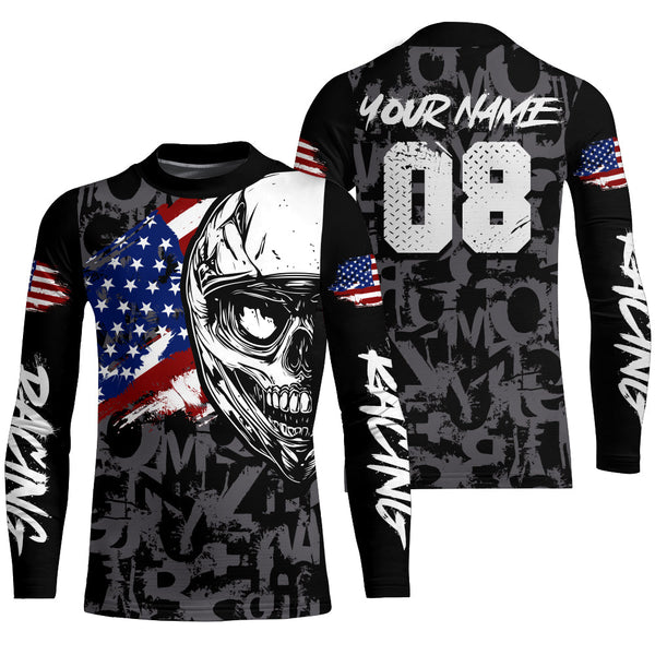 Maxcorners Motocross Jersey Dirt Bike US Flag Motorcycle Racing Shirt For Kid Men Women MT2709