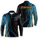 Maxcorners Custom Blue and Black Golf Polo Shirt for Men Women Golf Shirts Team Golf Apparel LM2007