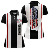 Maxcorners Custom Patriotic Golf Polo Shirt American Flag Golf Polo For Women Golf Shirt