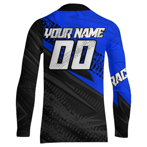 Maxcorners Blue Motocross Racing Jersey Upf30+ Kid Men Women Dirt Bike Shirt Off-road Jersey MT2709
