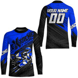 Maxcorners Blue Motocross Racing Jersey Upf30+ Kid Men Women Dirt Bike Shirt Off-road Jersey MT2709