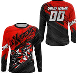 Maxcorners Red Motocross Racing Jersey Upf30+ Kid Men Women Dirt Bike Shirt Off-road Jersey MT2709