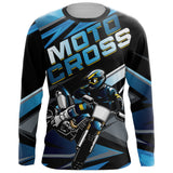 Maxcorners Blue Motocross Jersey Upf30+ Dirt Bike Youth Motocross Riding Shirt Men Women Kid MT2809