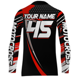 Maxcorners Motocross Racing Jersey Red Upf30+ MX Racing Dirt Bike Jersey Kid Men Motorcycle MT2809