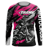 Maxcorners Pink Motocross Jersey Youth Women Men Upf30+ Dirt Bike Shirt Motorcycle Riding Shirt XM271 MT2809