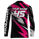 Maxcorners Pink Motocross Jersey Youth Women Men Upf30+ Dirt Bike Shirt Motorcycle Riding Shirt XM271 MT2809