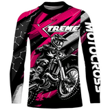 Maxcorners Pink Motocross Jersey Youth Women Men Upf30+ Dirt Bike Shirt Motorcycle Riding Shirt XM271 MT2809