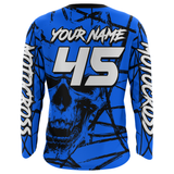 Maxcorners Motocross Racing Jersey Blue Upf30+ Dirt Bike Shirt MX Off-Road Motorcycle Shirt MT2709