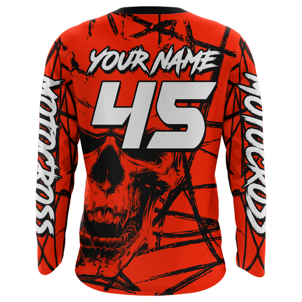 Maxcorners Motocross Racing Jersey Red Upf30+ Dirt Bike Shirt MX Off-Road Motorcycle Shirt MT2709