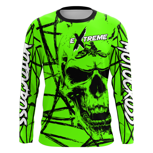 Maxcorners Motocross Racing Jersey Green Upf30+ Dirt Bike Shirt MX Off-Road Motorcycle Shirt MT2709