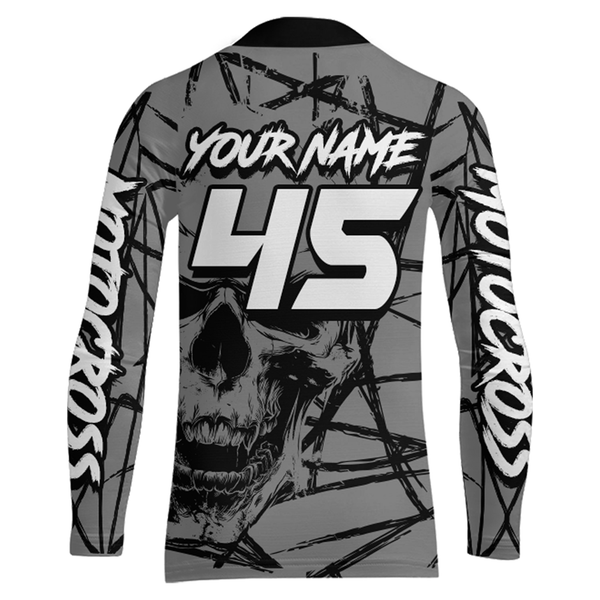 Maxcorners Motocross Racing Jersey Grey Upf30+ Dirt Bike Shirt MX Off-Road Motorcycle Shirt MT2709