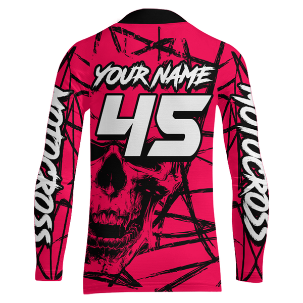 Maxcorners Motocross Racing Jersey Pink Upf30+ Dirt Bike Shirt MX Off-Road Motorcycle Shirt MT2709