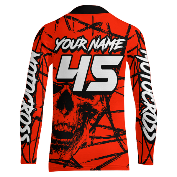 Maxcorners Motocross Racing Jersey Red Upf30+ Dirt Bike Shirt MX Off-Road Motorcycle Shirt MT2709